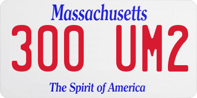 MA license plate 300UM2