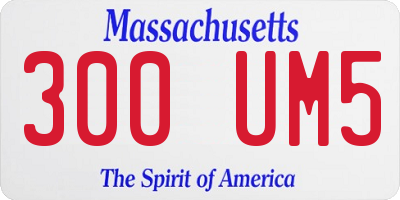 MA license plate 300UM5