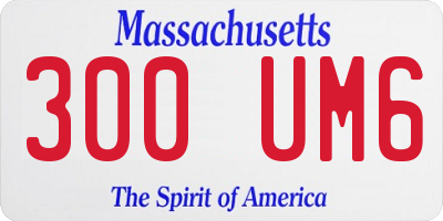 MA license plate 300UM6