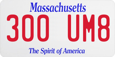 MA license plate 300UM8