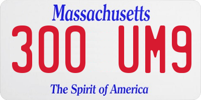 MA license plate 300UM9