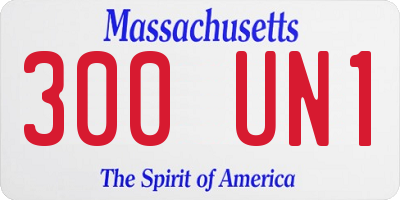 MA license plate 300UN1