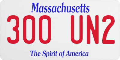 MA license plate 300UN2