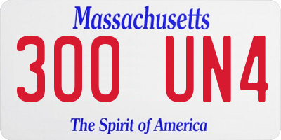 MA license plate 300UN4