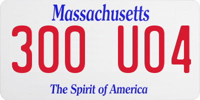 MA license plate 300UO4