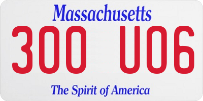 MA license plate 300UO6