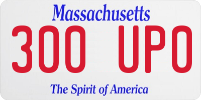 MA license plate 300UP0