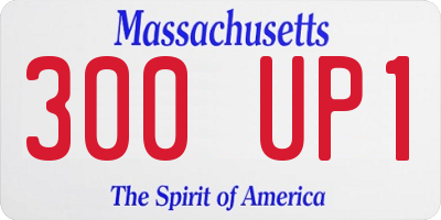 MA license plate 300UP1