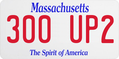 MA license plate 300UP2