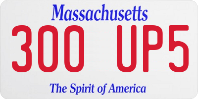 MA license plate 300UP5