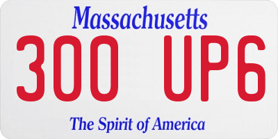 MA license plate 300UP6