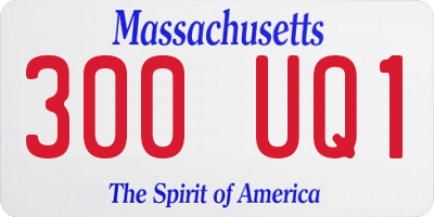 MA license plate 300UQ1