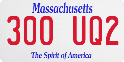 MA license plate 300UQ2