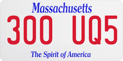 MA license plate 300UQ5
