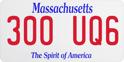 MA license plate 300UQ6