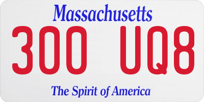 MA license plate 300UQ8