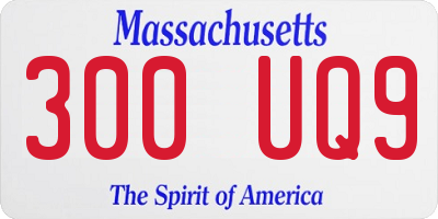 MA license plate 300UQ9