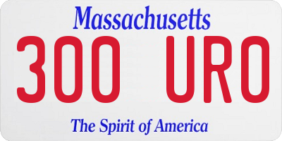 MA license plate 300UR0