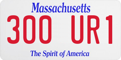 MA license plate 300UR1