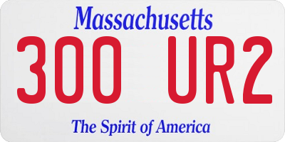 MA license plate 300UR2