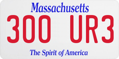 MA license plate 300UR3