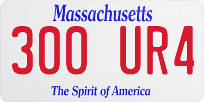 MA license plate 300UR4