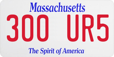 MA license plate 300UR5