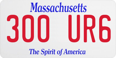 MA license plate 300UR6