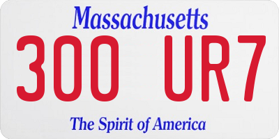 MA license plate 300UR7