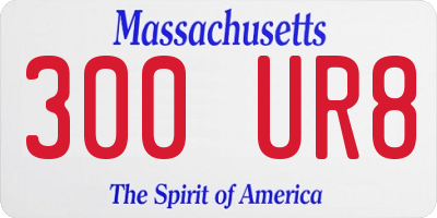 MA license plate 300UR8