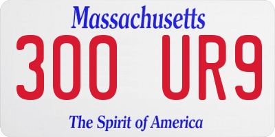 MA license plate 300UR9