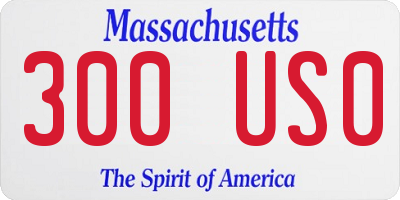 MA license plate 300US0