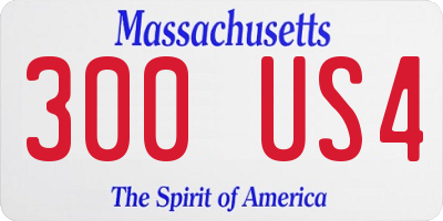 MA license plate 300US4
