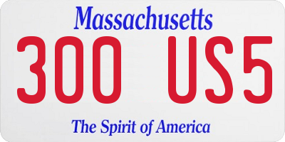 MA license plate 300US5