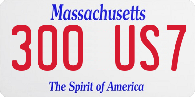 MA license plate 300US7