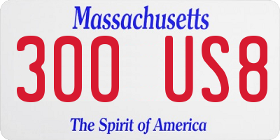 MA license plate 300US8