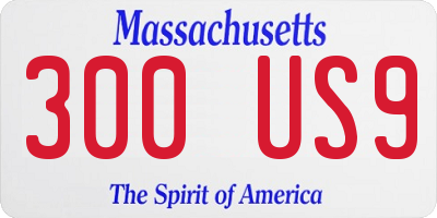 MA license plate 300US9