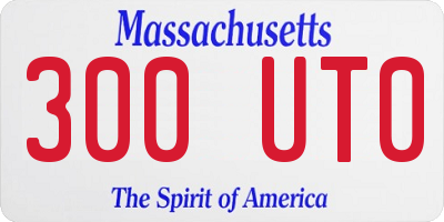 MA license plate 300UT0