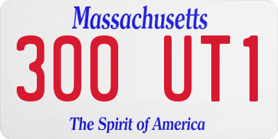 MA license plate 300UT1