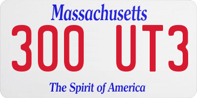 MA license plate 300UT3