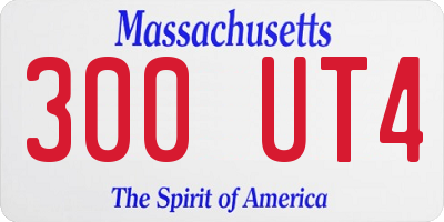 MA license plate 300UT4