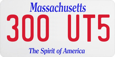 MA license plate 300UT5