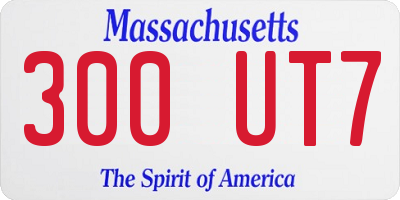 MA license plate 300UT7