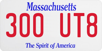 MA license plate 300UT8