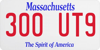 MA license plate 300UT9
