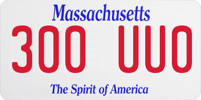 MA license plate 300UU0