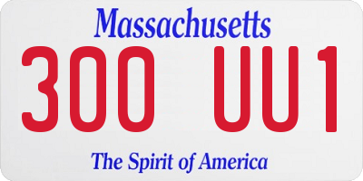 MA license plate 300UU1