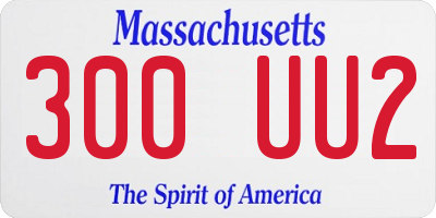 MA license plate 300UU2