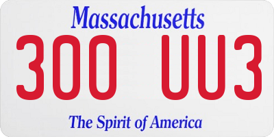 MA license plate 300UU3