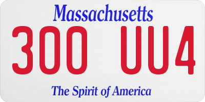 MA license plate 300UU4